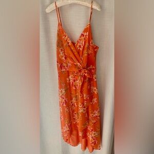 Vince Camuto orange floral dress, size 8